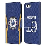 Head Case Designs Offizielle Chelsea Football Club Mason Mount 2021/22 Spieler Home Kit Leder Brieftaschen Handyhülle Hülle Huelle kompatibel mit Apple iPhone 5 / iPhone 5s / iPhone SE 2016