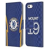 Head Case Designs Offizielle Chelsea Football Club Mason Mount 2021/22 Spieler Home Kit Leder Brieftaschen Handyhülle Hülle Huelle kompatibel mit Apple iPhone 5 / iPhone 5s / iPhone SE 2016