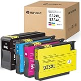 HIPAGE 932XL 933XL Tintenpatrone Ersatz für HP 932XL 933XL Kompatibel zu HP Officejet 6100 6600 6700 7110 7510 7512 7610 7612 (Schwarz/Cyan/Magenta/Gelb)