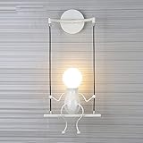 Fengshang Simple Modenpuppe für Kinder, Wandleuchte, modern, Wohnzimmer, Schlafzimmer, kreativ, Nachttisch, Wandlicht, Urlaub, Hochzeitsgeschenk (weiß-1)