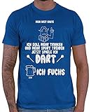 HARIZ Herren T-Shirt Mein Arzt Sagte Dart Darten Dartscheibe Sport Fun Trikot Inkl. Geschenk Karte Royal Blau XXL