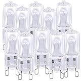 Luminea Halogenstifte G9: 10er-Set Halogen-Stiftsockellampen G9, 42 W, 625 lm, warmweiß, dimmbar (Lampen G9 Halogen)