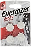 Energizer CR2025 Batterien, Lithium Knopfzelle, 4 Stück (Verpackung kann variiaren)