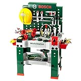 Theo Klein 8485 Bosch Werkbank Nr. 1 | 150-teilig | Inkl. Werkzeuge und Zubehör | Akkuschrauber mit Licht & Sound | Spielzeug für Kinder ab 3 J
