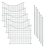 Teichzaun Set mit 5 Zaunelementen und 6 Befestigungsstäben, Welpanauslauf, Metall, Gartenzaun, Freigehege, Teich, Zaun, Set, 5 Elemente, Gitterzaun (Unterbogen)