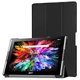 Hülle für Acer Iconia Tab 10 A3-A50 10.1 Zoll Schutzhülle Tablet Smart Cover mit Auto Sleep/Wake, Standfunktion und Touchpen Schw