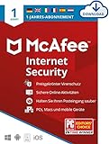 McAfee Internet Security 2021 Upgrade | 1 Geräte | 1 Jahr | Antivirus Software, Virenschutz-Programm, Passwort Manager, Mobile Security| PC/Mac/Android/iOS |Europäische Ausgabe| Dow