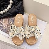 Perferct 20er Jahre Schuhe Damen，Songkuchen Dickboden Sandalen, Frauen Tragen 2021 Sommer Neue Big Butterfly Steigung Mit ErhöHung Strandhausschuhe-Frauenmodelle_EU 39 (245mm / 9,65')_beig