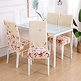 Pflanze Bedruckte Stuhlabdeckung Spandex für Esszimmer elastisches Material Moderne Möbelabdeckung Küche Hochzeitsbankett A16 2p