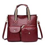 Dr&Phx Damen Für Umhängetasche Neue Kapazität Frauen Umhängetaschen   Viele Tasche Ol Lady Totes Business Neue Große Weibliche Schwarze Handtasche Redwinehandbag