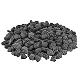 Mr. Fireglass 4,5 kg Lavasteine schwarz Naturstein Granulat für Gas Feuerstelle Kamin & Gas Log Set – Dekorative Landschaftsbausteine für Innen und Außen, 2 cm – 3 cm Größ