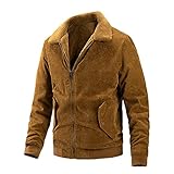 JJWC Cord-Jacken Männer Casual Turn-Down-Kragen Solide Farbe Warme Herrenjacke Winterjacke Männer (Color : B, Size : Asia XL 65-75 kg)