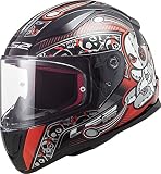 LS2 Kinder-Integralhelm FF353J RAPID MINI mit verstärktem Kinnriemen Farbe VOODOO schwarz rot, Größe M 49/50