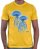 HARIZ Herren T-Shirt Quallen Wasser Tiere Zoo Plus Geschenkkarten Gold Gelb 3XL