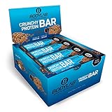 Bodylab24 Crunchy Protein Bar Schoko Brownie 12 x 64g Vorratsbox, knuspriger Protein-Riegel mit Schokoladenüberzug, mit 20g Eiweiß pro Riegel, High-Protein Low-Sugar, Eiweiß-Riegel mit wenig Zuck