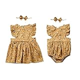 Gajaous Schwestern Maching Kleidung, Baby Kinder Mädchen Blumenkleid Kleine Schwester Strampler Jumpsuit Bodysuit Geschwister S