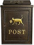 NC Wandmontage Abschließbarer Briefkasten Wandmontierter Gemeinschaftshausbriefkasten Antiker europäischer Briefkasten aus Aluminiumlegierung Paketkasten Drop Box (Bronze)