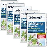 tetesept Erkältungs Kapseln – Wirksam bei Husten, Schnupfen und akuter Bronchitis - pflanzliches Arzneimittel mit Thymian – 5 x 40 Stück