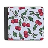 Bhqcflkwpz Cherry Geldbörse, komplett gefaltet, bedruckt, Leder, Obst, Kreditkartenetui für Reisen und Business, weiß, Einheitsgröß