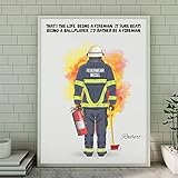 Feuerwehrmann Memory Poster | Individuelle Plakat Personalisiert | Feuerwehr Geschenk (DIN A4)