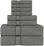 Utopia Towels - Handtuch Set aus Baumwolle - 2 Badetuch, 2 Handtücher und 4 Washclappen - 600 g/m² (Grau)