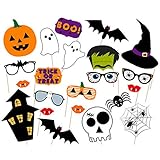 Oblique Unique® Foto Props Photobooth für Halloween Party Masken 22 Stück Fotorequisiten F