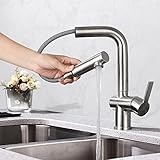 Homelody Küchenarmatur Ausziehbar Wasserhahn Küche Ausziehbar 360°Drehbar,Spültischarmatur Edelstahl Mischbatterie Küche Hochdruck,Armatur Kü