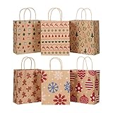 Cabilock Weihnachts Kraft Geschenktaschen Geschenke für Weihnachten Papiertaschen für Weihnachten Weihnachtsgeschenke Goody Bags für Weihnachtsgeschenke Geschenkverpackung