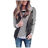 Damen Weste Steppweste Lässiges Hoodie Sweatshirt mit Kapuze Vest Ärmellos Jacke Herbst Winter Übergangsjacke Mode Einfarbig Sportweste Beidseitig Winterjacke Warm Flexibel Mantel Outw