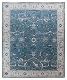 Blackamoor Rugs Lya Teppich, traditioneller persischer Stil, handgefertigt, getuftet, 100% Wolle, Wolle, blau, 270x360 cm - 9x12