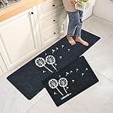 Weichuang Küchenfußmatten, Waschbar Küche Teppiche Set Einfacher Stil, rutschfeste Teppich Set für Küche Zuhause 2 STÜCKE #1 S 40 * 60 cm + 40 * 120