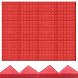 ChangAn 12 Stück Akustikschaumstoffplatten Keile, feuerfester Schalldämmungsschaum, Geräuschunterdrückungsschaum für Studios, Aufnahmestudios, Büros, Heimstudios, 30 x 30 x 5