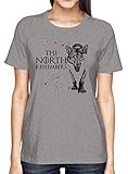 GoT #2 Premium T-Shirt | Das Lied von EIS und Feuer | TV-Serie | The North Remembers | Frauen | Shirt, Farbe:Graumeliert (Grey Melange L191);Größe:M