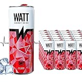 WATT Energy Drink 24 x 250 ml mit Tutti-Frutti Geschmack | mit Grüner Tee Extrakt | OHNE Pfand | Dosen Getränke | Energy für Arbeit, Sport und Gaming (24er Classic Tutti-Frutti)