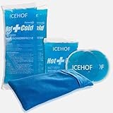 ICEHOF Kühlpads (5x) mit Vlies-Hülle - Kuschelweich, lange Kühldauer, verschiedene Größen Family-SET, Kühlpack Gel Kühlakku Kühlgel Kühlkompresse Kälte-Kompresse Kühlkompressen Kühlbeutel Eisb