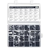 440 Stück Schlitz-Federstifte Rollstifte Sortiment Set Stahl Split Federdübel Spannstifte Metall Hardware Sortiment Kit Hohlfederstifte gemischte Größen M1.5 M2 M2.5 M3 M4 M5 M6 M8 schwarz mit Box