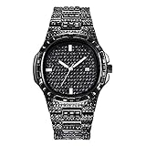 Bling Hip Hop Uhren für Männer Iced Out Diamonds Kristall Uhr Armbanduhr Silber/Gold Rapper Uhr für Damen H