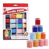 TBC The Best Crafts Acrylfarben 24 Farben Acrylfarbe Set Acrylic Paint Set Schulmalfarben Set Malens auf Leinwand Holz Glas Stein hochwertige ungiftig für Kinder und Erw