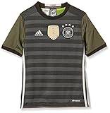 adidas Kinder UEFA EURO 2016 DFB Auswärtstrikot Replica,Gr. 140 (9-10 ans), Grau (Gris - Dark Grey Heather/Off White/Base Green S15)