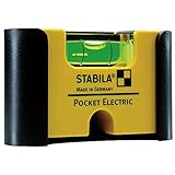 STABILA 18115 Wasserwaage Pocket Electric, 7 cm, mit Seltenerd-Magnetsystem und Gürtel-Clip ,