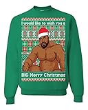 Ugly Christmas Sweater Wood Meme Big Merry Christmas Unisex Sweatshirt - Gr�n - Groß