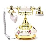 Kitabetty Retro-Stil Festnetztelefone für zu Hause, Rose Ceramic Innovative Desktop Schnurgebundenes Telefon für Home Office D