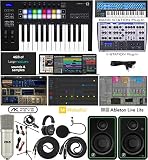 Novation Launchkey 25 MK3 USB MIDI Tastatur 25 Tasten Controller mit Software Pack von Ableton Live Lite und 4 GB Loopmasters Sounds & Samples w/Mackie CR3-X Pair Studio Monitore & Instrumentenkab