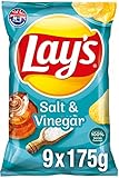 Lay's Salt & Vinegar NEU – Knusprig gewürzte Kartoffelchips für eine gelungene Party – 9 x 175g