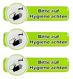 BIKE-label Schild 3D Aufkleber 158 x 53 mm 3 Stück Hinweis Hygiene beachten 900188VE