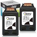 CKMY 21 XL Schwarz Druckerpatronen Wiederaufbereitet für HP 21XL Multipack Tintenpatronen,für HP PSC 1410, Officejet 4315, Deskjet 3940 D1530 D2360 D2460 F380 F2180 F2224 F4180 Druckers (2 Pack)