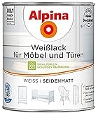 ALPINA Weißlack für Möbel und Türen 2 Liter Farbe Weiss S