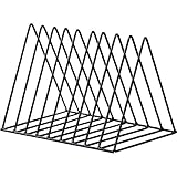 WERB Dreieckige Aktenordner und Zeitschriftenhalter, 10 Fächer, Metall, Zeitungshalter, Zeitschriftensammler, Aufbewahrung für Büro, Heimdekoration (schwarz)