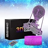HYJYXQ 3D Nachtlicht, Nachtlampe Mit Fernbedienung Nachttischlampe, 3D Illusion Lampe Geeignet Für Kinderzimmer Dekoration (A)