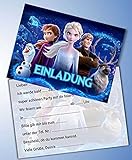 Einladungskarten 10er Set + 10 Umschläge Kindergeburtstag kompatibel mit Frozen Die Eiskönigin, Format DIN A6 (Postkarte 148 x 105 mm), 0013